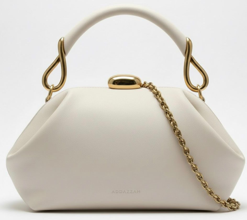 The Cream Gold Sculptural Clutc