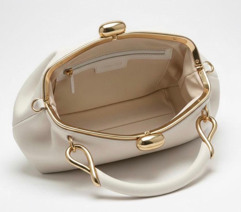 The Cream Gold Sculptural Clutc